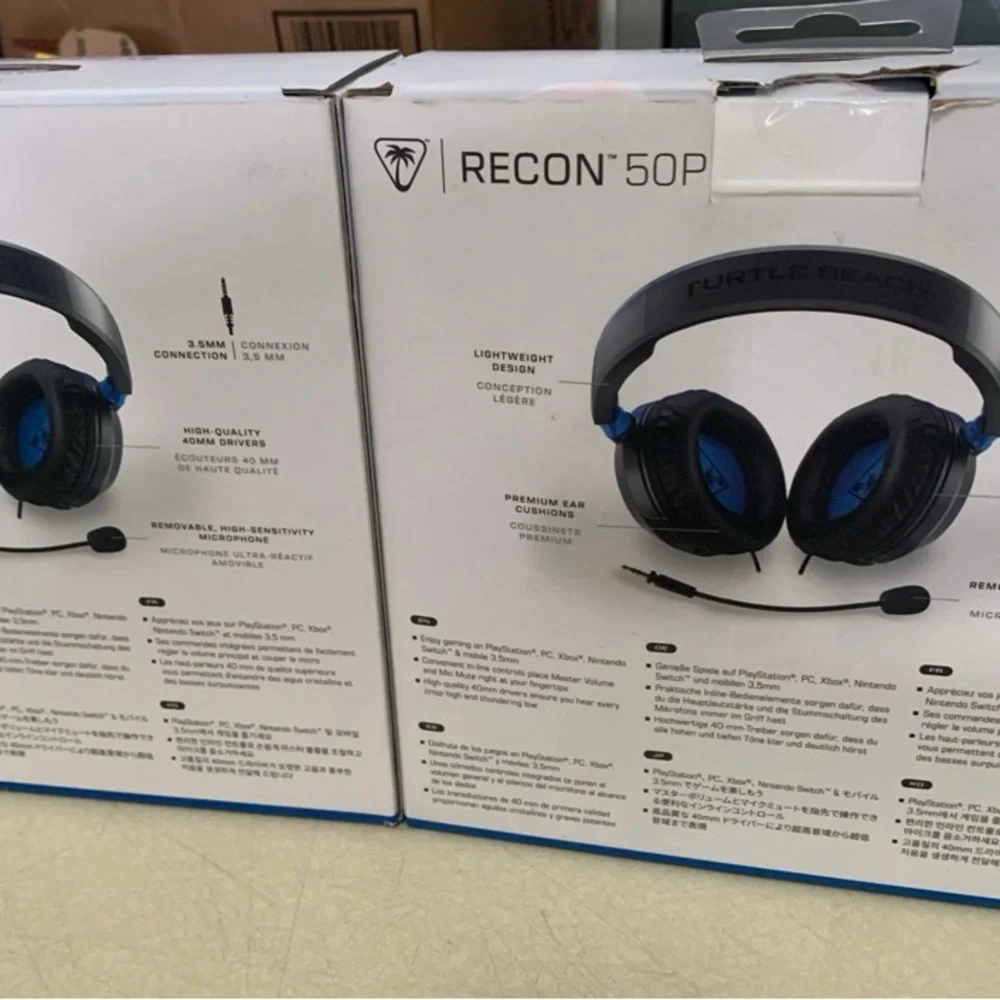 (Lot Of 2) Turtle Beach Ear Force Recon 50P Stereo Gaming headset - Black/Blue